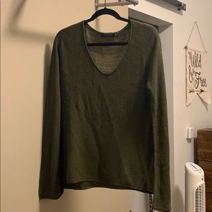 Hunter Green Bell Sleeve Sweater